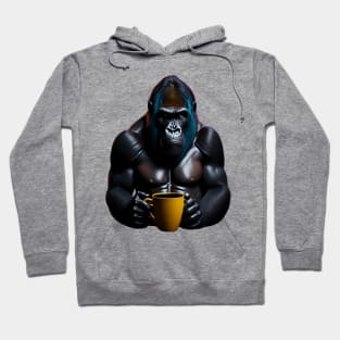Gorilla with coffee mug Hoodie